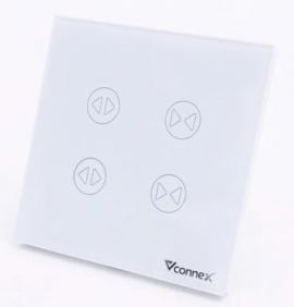 Công tắc rèm đơn wifi Vconnex không viền Hình vuông