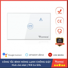 Công tắc thông minh cho bình nước nóng - Điều khiển từ xa, chống giật, an toàn, Wifi 2.4 Hz, công suất 2500W