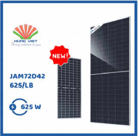 Tấm pin JA 625Wp Ntype hai mặt kính - JAM72D42 625/LB