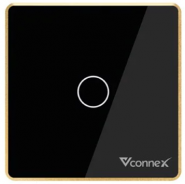 Công tắc cảm ứng thông minh Vconnex – viền nhôm-Vuông  1 nút